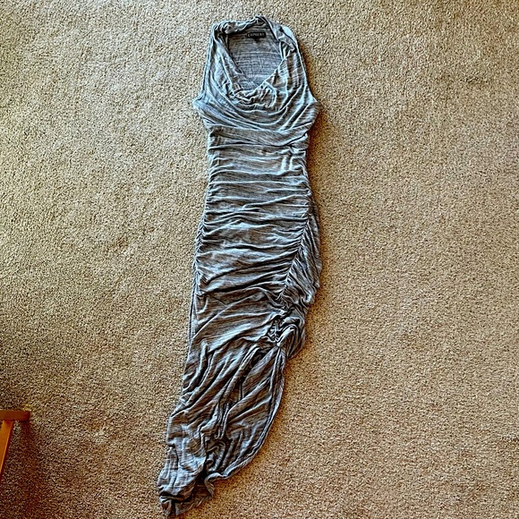 Express Dresses & Skirts - Express cowl neck ruched midi/maxi stripe dress XS